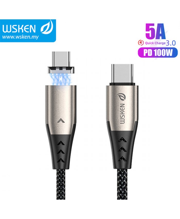 WSKEN Shark X4 Type-C To Type-C PD 100W Quick Charge Magnetic Cable